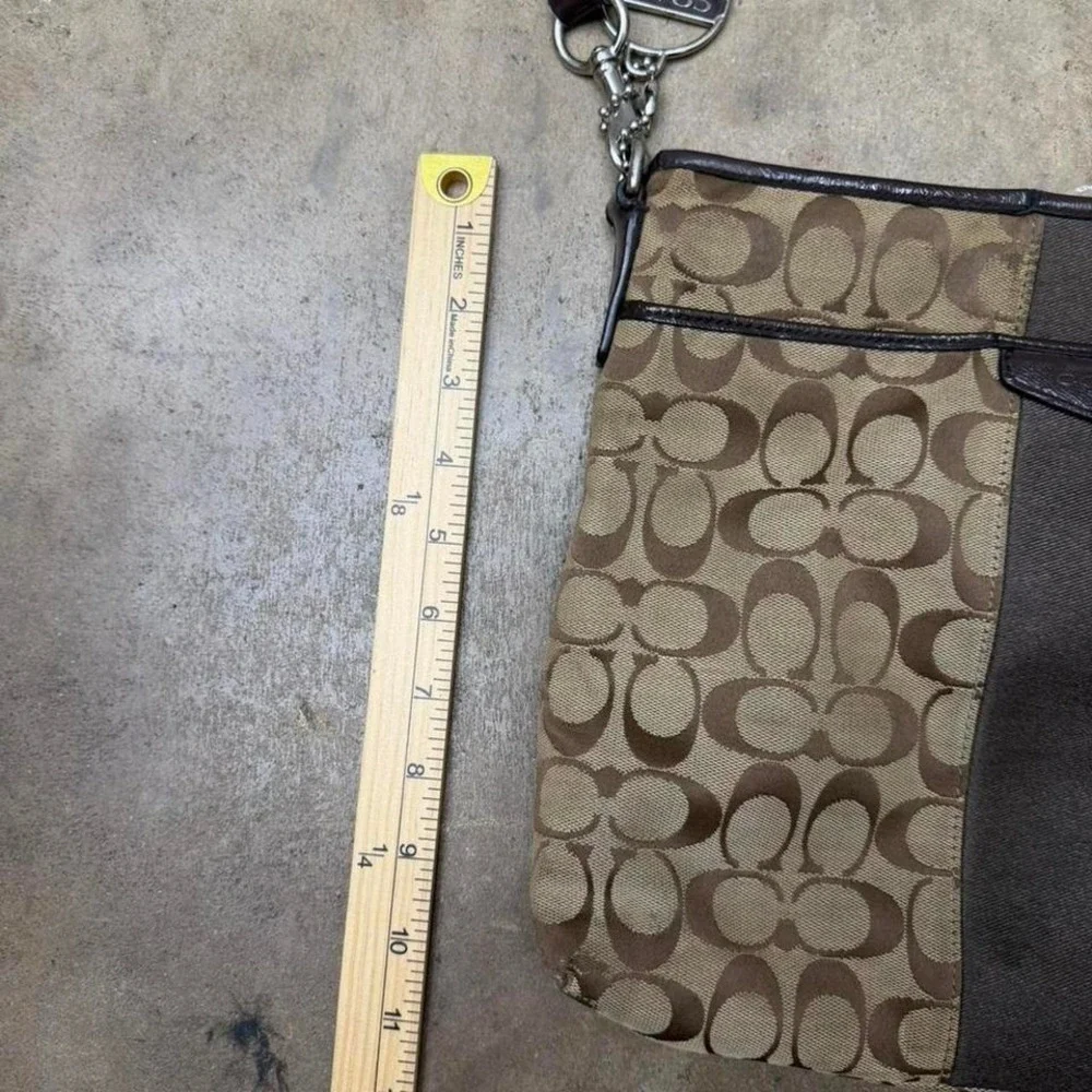 Vintage y2k Coach brown and beige monogram canvas crossbody bag